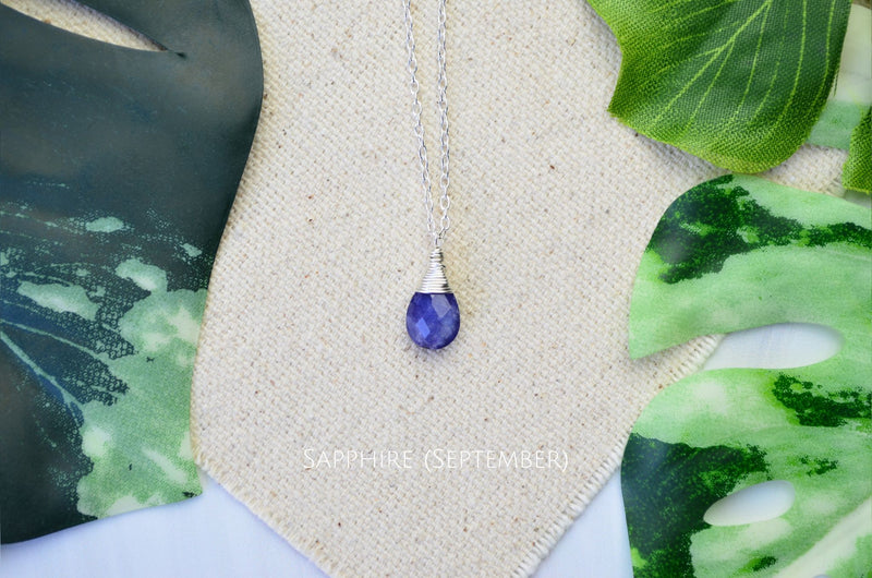 Birthstone Necklace in Sterling Silver