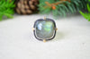 Labradorite Wide Band Ring w/ 14K Accents (Size 9)