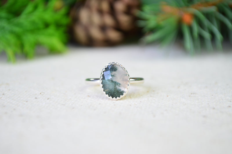 Moss Agate Ring (Size 5)