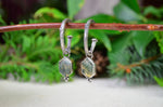 Twig Hoops w/ Removable Moss Agate Hex Charms