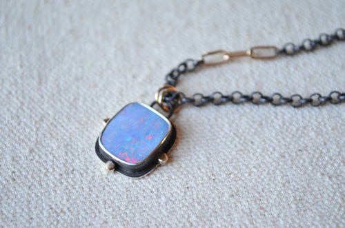 Boulder Opal Necklace with 14K Yellow Gold Accents