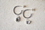 Herkimer "Diamond" Quartz Removable Charm Hoop Earrings