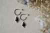 Black Onyx Removable Charm Hoop Earrings