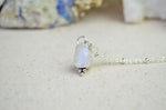 Rainbow Moonstone Charm Necklace