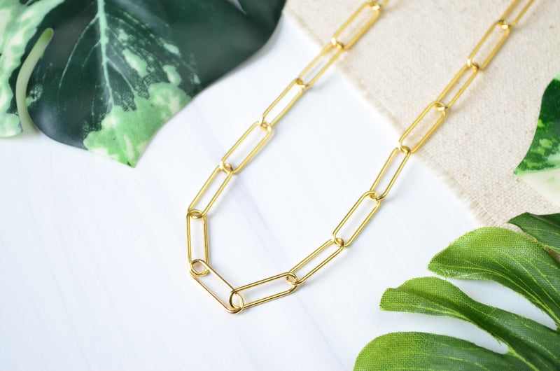 Paperclip Chain Necklace in 14K Gold Fill