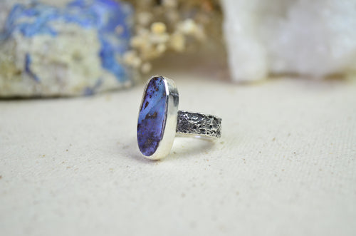 Boulder Opal Moon Crater Ring (Size 7)