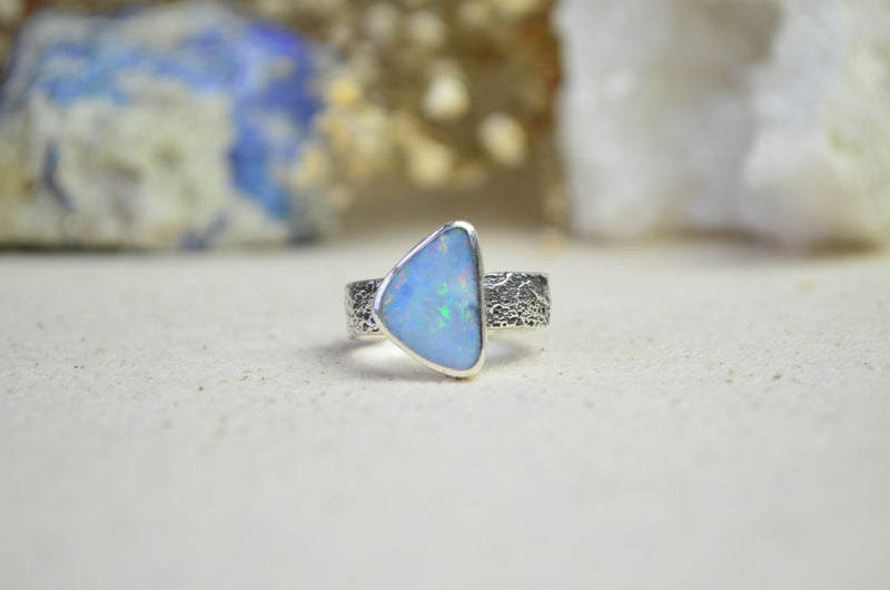 Boulder Opal Moon Crater Ring (Size 9)