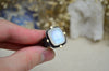 Rainbow Moonstone Textured Wide Band Ring w/ 14K Accents (Size 9)