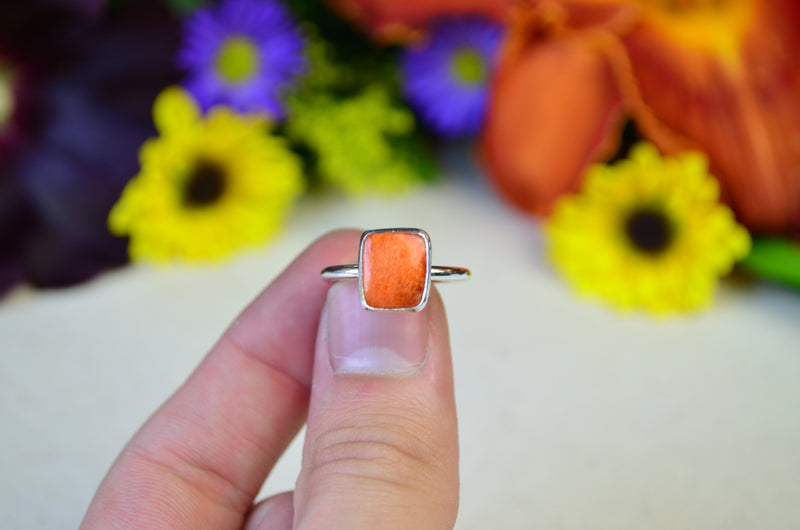 Orange Spiny Oyster Stacking Ring (Size 7)