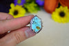 Yungai Turquoise Hex Ring w/ 14K Yellow Gold Accent (Size 6 1/2)