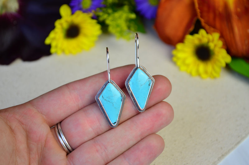 American Mined Turquoise Kite Earrings