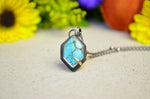 Yungai Turquoise Hex Pendant w/ 14K Yellow Gold Accent