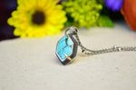 Yungai Turquoise Hex Pendant w/ 14K Yellow Gold Accent