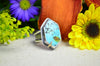 Yungai Turquoise Hex Ring w/ 14K Yellow Gold Accent (Size 6 1/2)