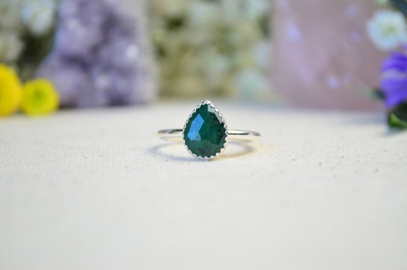 Emerald Stacking Ring (Size 8 1/2)