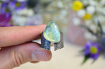 Prehnite Textured Wide Band Ring (Size 7)