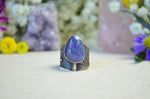 Tanzanite Textured Wide Band Ring (Size 8)