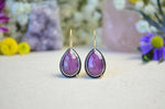 Pink Sapphire Earrings w/ 14K Yellow Gold Earwires & Accents