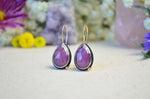 Pink Sapphire Earrings w/ 14K Yellow Gold Earwires & Accents