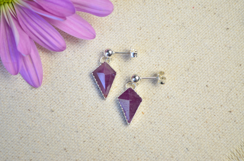 Ruby Shield Earrings