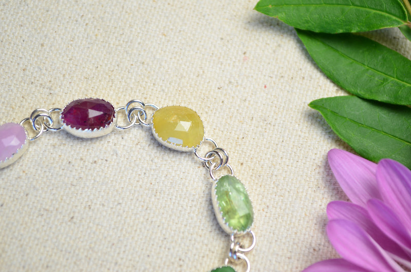 A Song For Spring Multi-Gemstone Link Bracelet