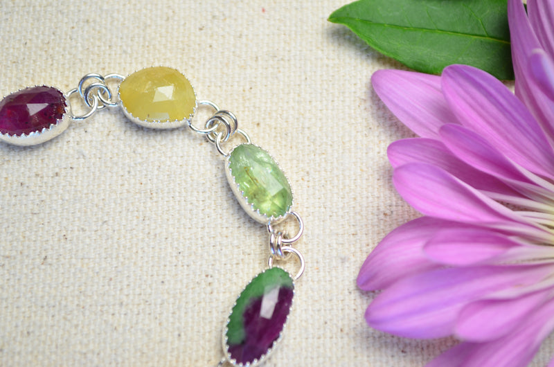 A Song For Spring Multi-Gemstone Link Bracelet