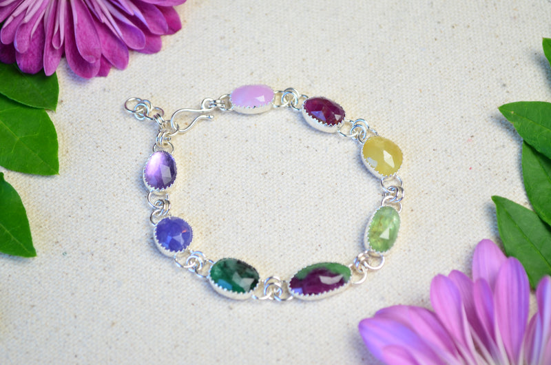 A Song For Spring Multi-Gemstone Link Bracelet