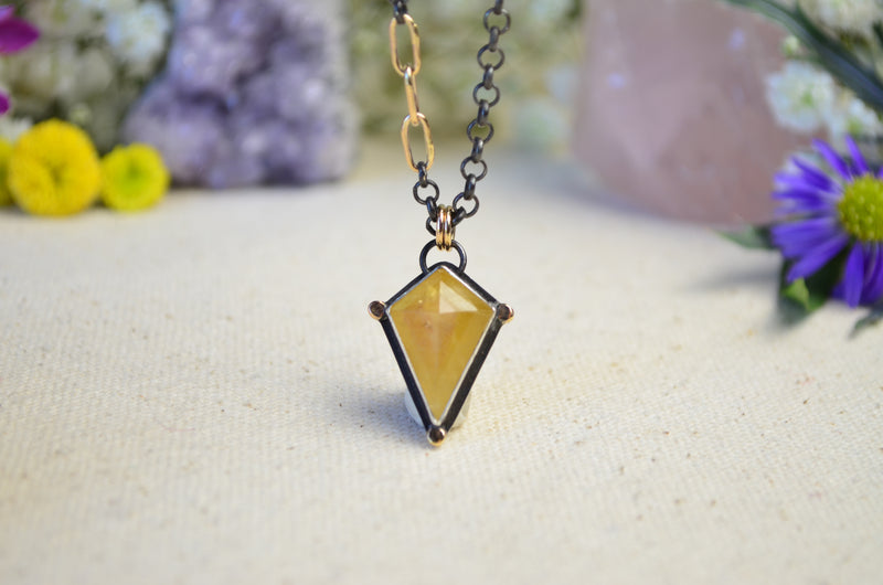 Heliodor Necklace with 14K Yellow Gold Accents