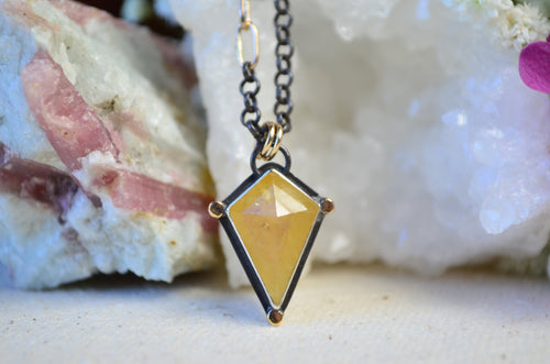 Heliodor Necklace with 14K Yellow Gold Accents