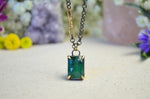 Emerald Necklace with 14K Yellow Gold Accents