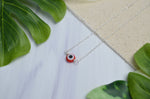 Evil Eye Necklace in Red & Sterling Silver