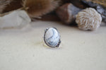 Dendritic White Opal Ring (Size 9)