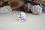 Dendritic White Opal Ring (Size 9)