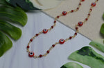 Evil Eye Necklace in Red Coral & 14K Gold Fill