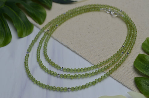 Peridot Rope Necklace in Sterling Silver