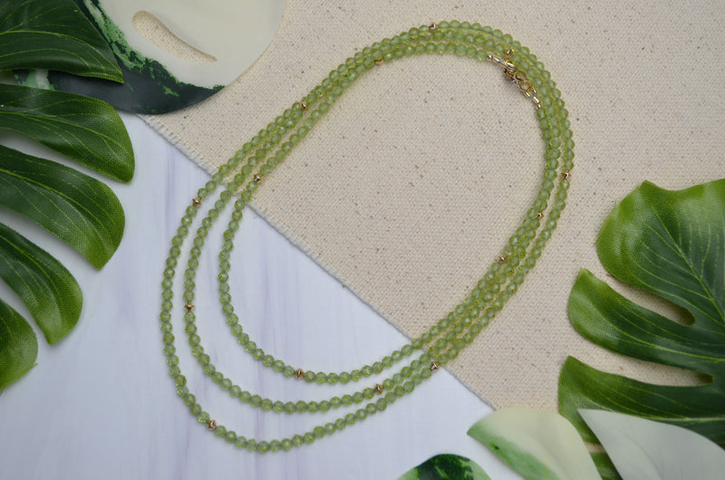 Peridot Rope Necklace in 14K Gold Fill
