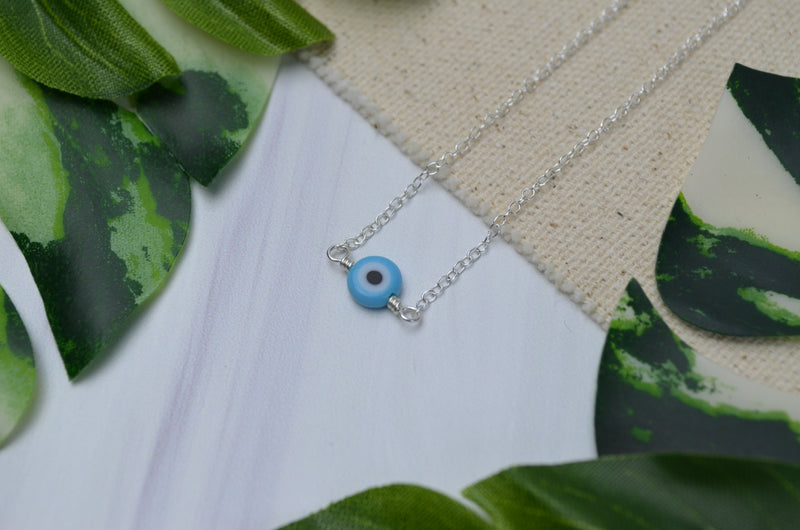 Evil Eye Necklace in Turquoise & Sterling Silver