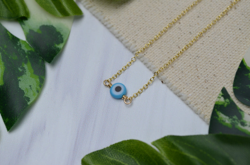 Evil Eye Necklace in Turquoise & 14K Gold Fill