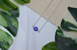 Evil Eye Necklace in Blue & Sterling Silver