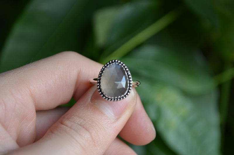 Gray Moonstone Ring (Size 6 1/2)