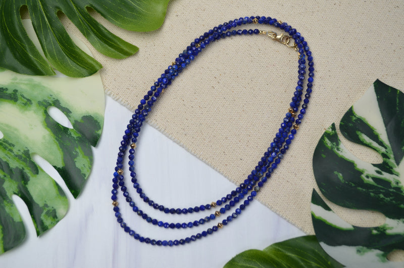 Lapis Lazuli Rope Necklace in 14K Gold Fill