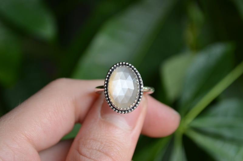 Gray Moonstone Ring (Size 8 1/2)
