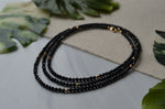 Black Tourmaline Rope Necklace in 14K Gold Fill